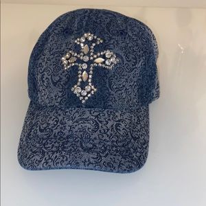 Denim Paisley Cross Hat